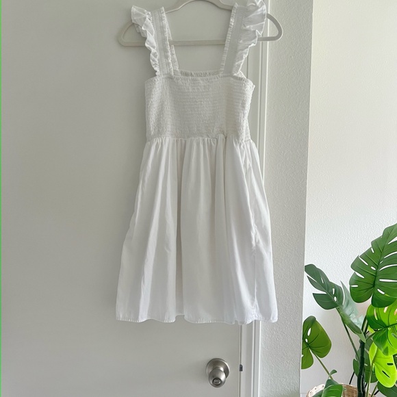 the drop Dresses & Skirts - White Ruffle Mini Cottagecore Lightweight Sleeveless Cotton Linen Dress